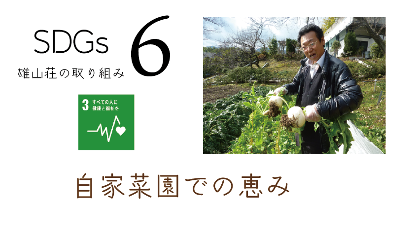 雄山荘SDGｓの取り組みその６　自家菜園での恵み